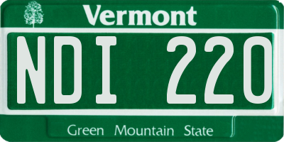 VT license plate NDI220