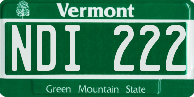 VT license plate NDI222