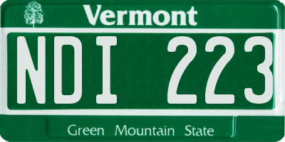 VT license plate NDI223