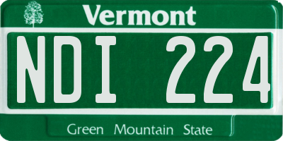 VT license plate NDI224