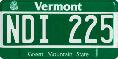 VT license plate NDI225