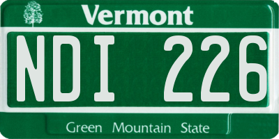 VT license plate NDI226