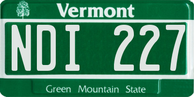 VT license plate NDI227
