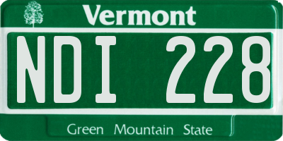 VT license plate NDI228
