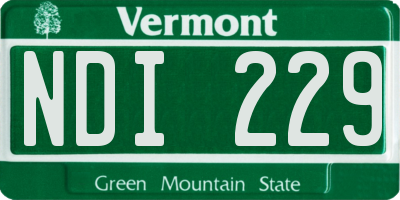 VT license plate NDI229
