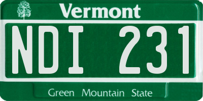 VT license plate NDI231