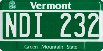 VT license plate NDI232
