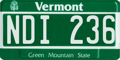 VT license plate NDI236