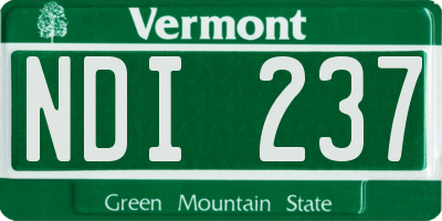VT license plate NDI237