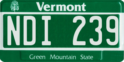 VT license plate NDI239