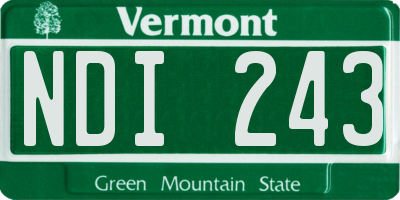 VT license plate NDI243