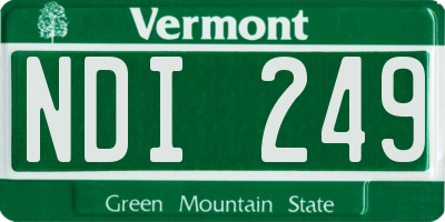 VT license plate NDI249