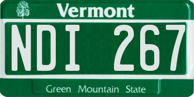 VT license plate NDI267