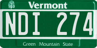VT license plate NDI274