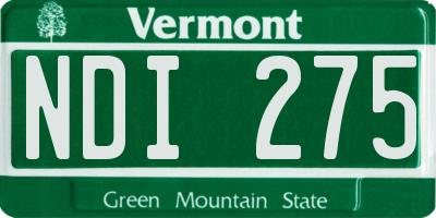 VT license plate NDI275
