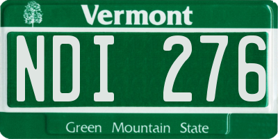 VT license plate NDI276