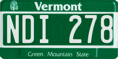 VT license plate NDI278