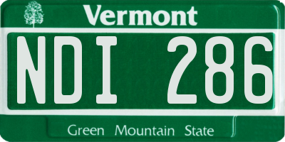 VT license plate NDI286