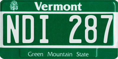 VT license plate NDI287