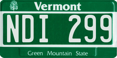 VT license plate NDI299