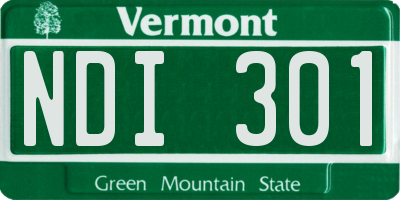 VT license plate NDI301