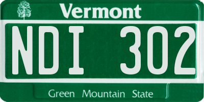 VT license plate NDI302