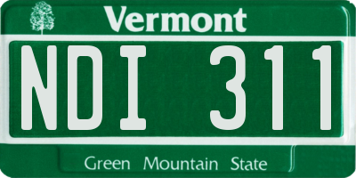 VT license plate NDI311