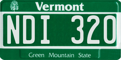 VT license plate NDI320