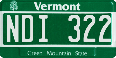 VT license plate NDI322