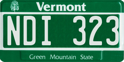 VT license plate NDI323