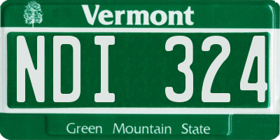 VT license plate NDI324