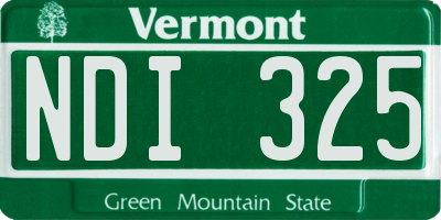 VT license plate NDI325