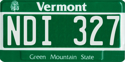 VT license plate NDI327