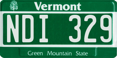 VT license plate NDI329