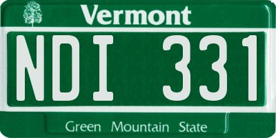VT license plate NDI331