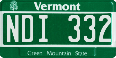 VT license plate NDI332