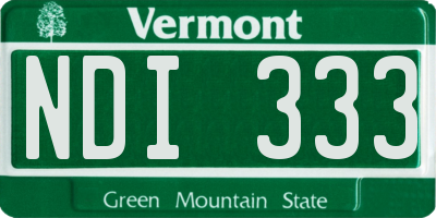 VT license plate NDI333