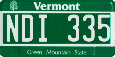 VT license plate NDI335