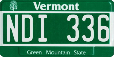 VT license plate NDI336
