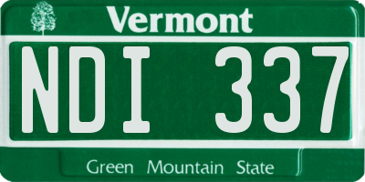 VT license plate NDI337