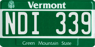 VT license plate NDI339