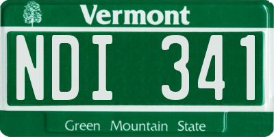 VT license plate NDI341