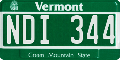 VT license plate NDI344