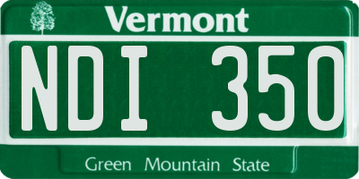 VT license plate NDI350