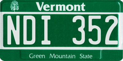 VT license plate NDI352