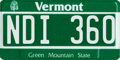 VT license plate NDI360