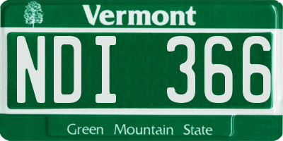 VT license plate NDI366