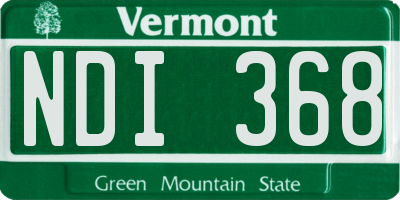 VT license plate NDI368