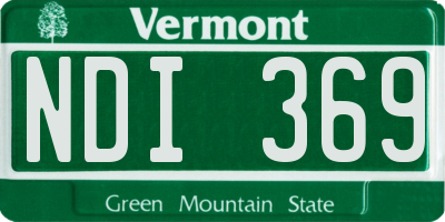 VT license plate NDI369