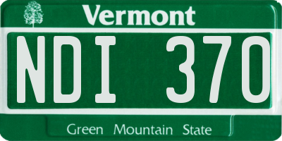 VT license plate NDI370